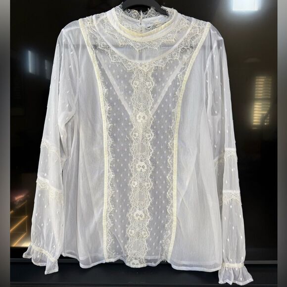Silvian Heach Victorian Style Lace Blouse - Picture 1 of 7